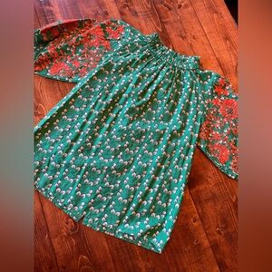 THML Embroidered Puff Sleeve Floral Blouse